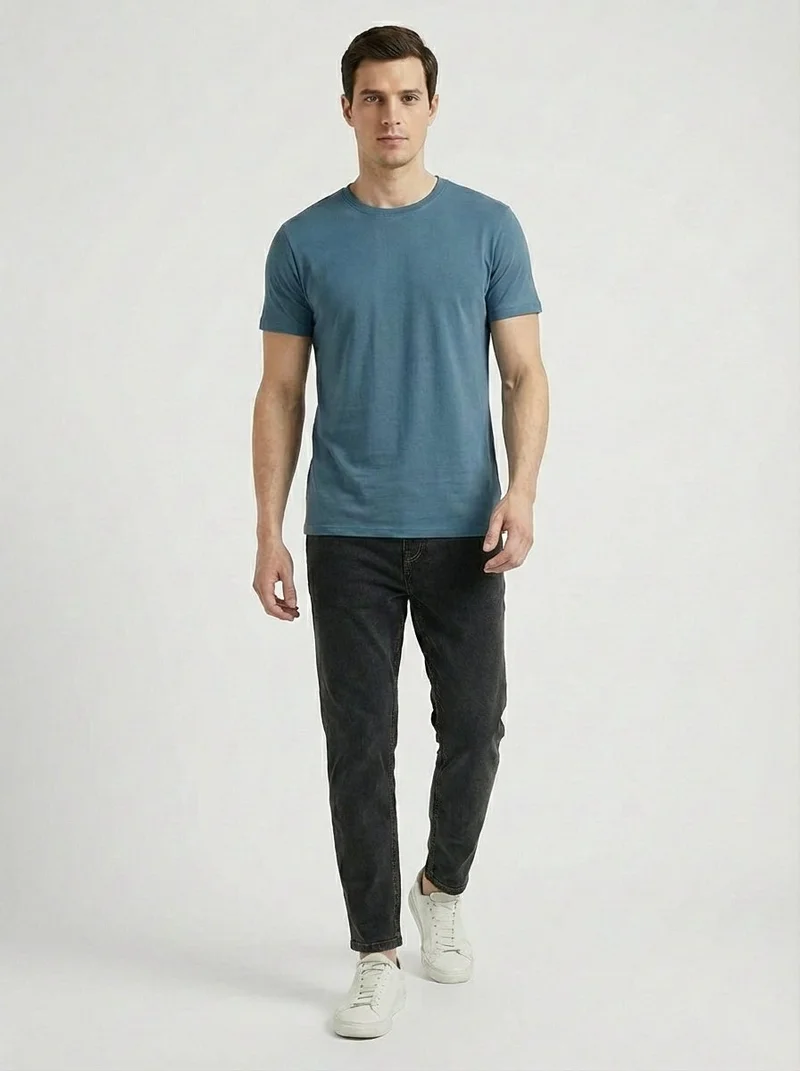 inkd جينز رياضي للرجال - متوسط الارتفاع | مزيج القطن | قماش قابل للتمدد| حزام الخصر المطاطي | تصميم كلاسيك 5 بوكيتيب | جينز للرجال